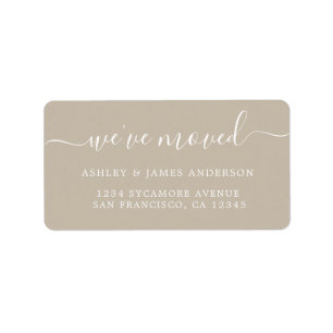We've Moved Grey New Address label