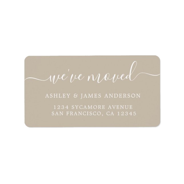 We've Moved Grey New Address label (Front)
