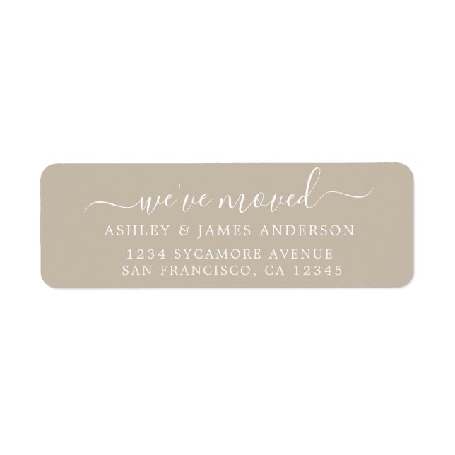 We've Moved Grey New Address label (Front)