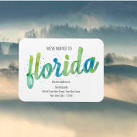 We've Moved Hand Written Watercolor Florida Moving