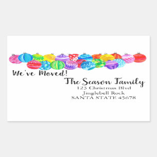 We've Moved  handpainted watercolor  label