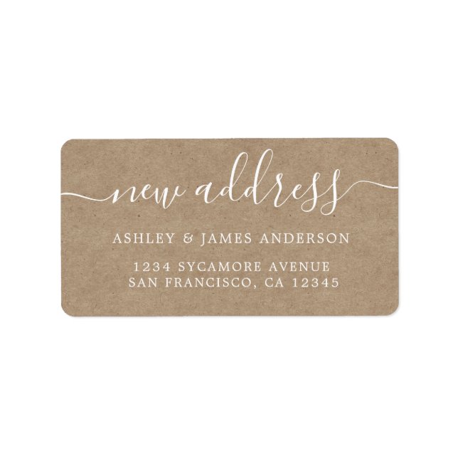 We've Moved Kraft Paper New Address label (Front)