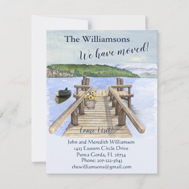 We've Moved Lake Boat Mountain Dock Move Announcement (Front)