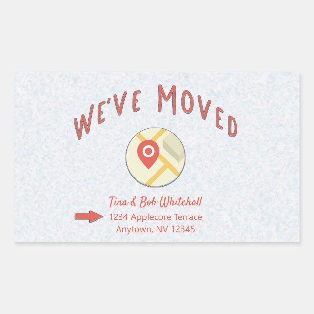 We've Moved Location Pin Icon Computer Map Sticker (Front)