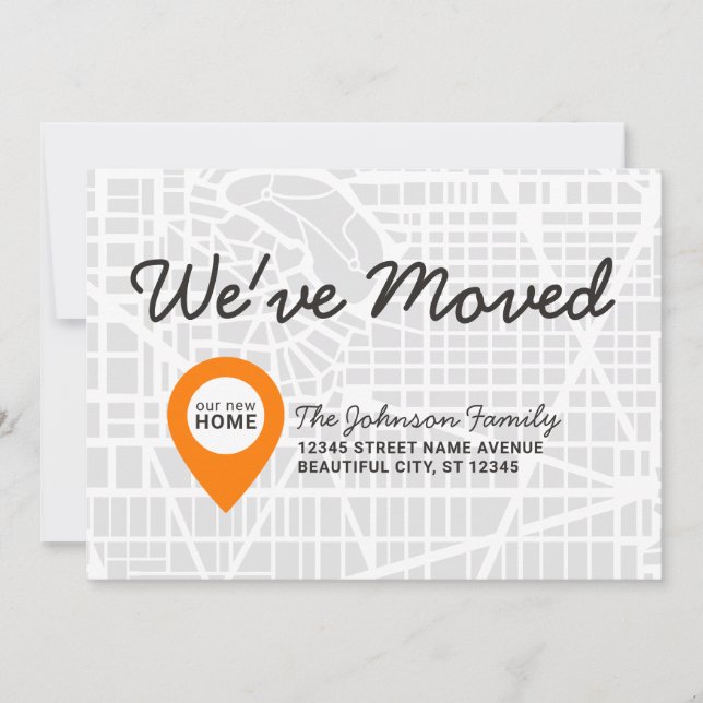We've Moved Map Design New Home Address Moving Announcement (Front)