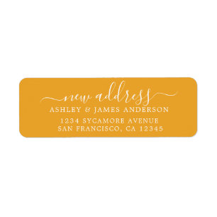 We've Moved Mellow Yellow New Address label