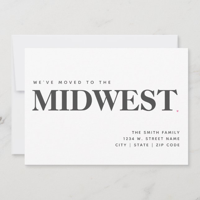 We've Moved Midwest New Home Modern Announcement (Front)