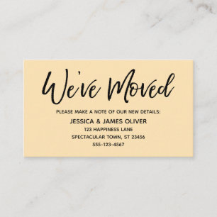 We've Moved Modern Handwriting Peach Insert Card