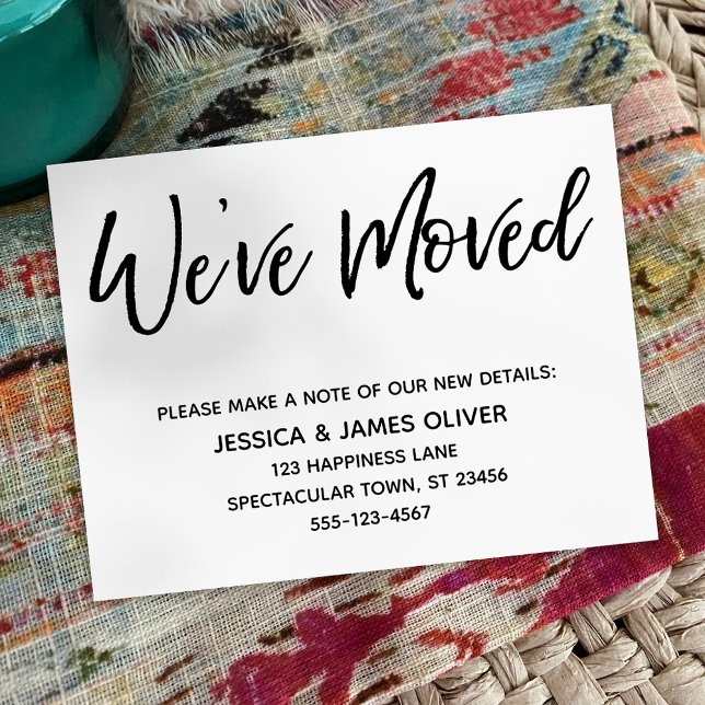 "We've Moved" Modern Handwriting Typography Card (Creator Uploaded)