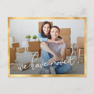 We've Moved Modern Photo Moving Announcement Postc Postcard