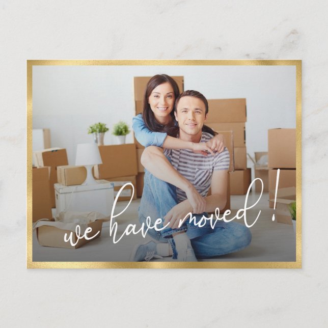 We've Moved Modern Photo Moving Announcement Postc Postcard (Front)