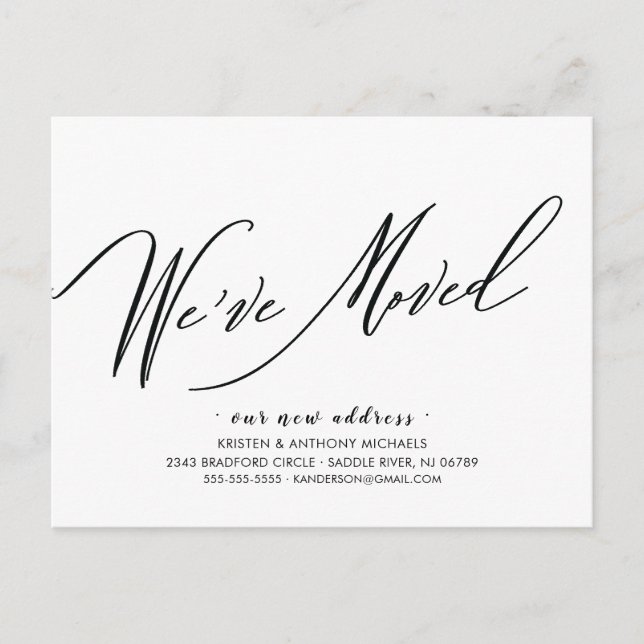 We've Moved Modern Script Moving Announcement (Front)