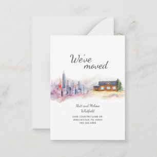 We've Moved Modern Watercolor Country Moving Card