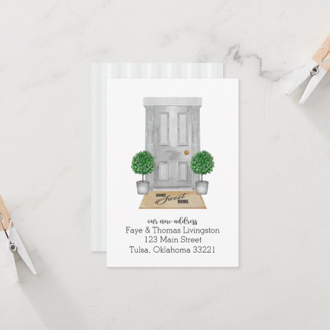 We've Moved Moving Announcement Grey Door  (Front/Back In Situ)