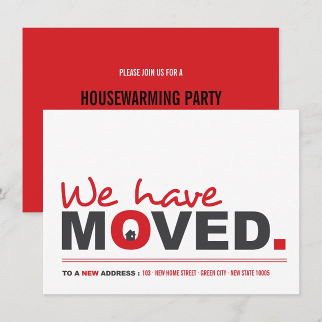 We've Moved Moving Announcement Housewarming Party (Front/Back)
