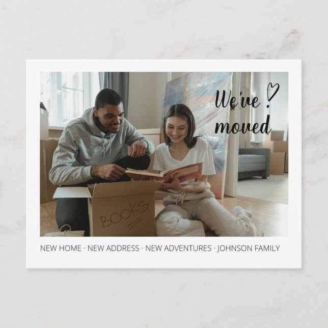 We've Moved Moving Announcement Photo 1. Postcard (Front)
