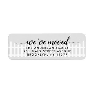 We've Moved Moving Announcement Picket Fence Grey