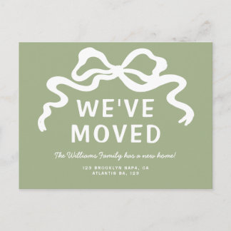We've Moved Moving Announcement Sage Green Postcard