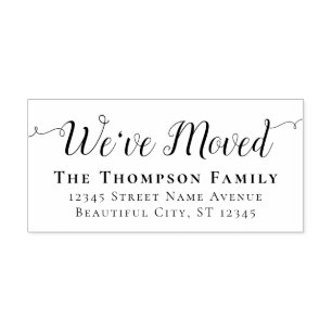 We've Moved Moving Chic Script Family New Address Self-inking Stamp