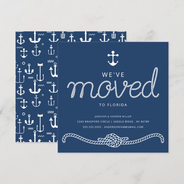 We've Moved Nautical Anchor Moving Announcement (Front/Back)