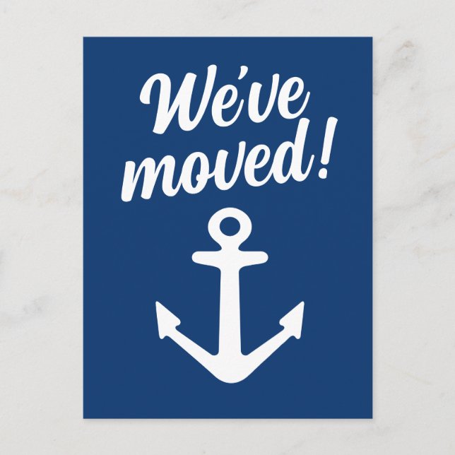 We've moved nautical anchor moving announcement postcard (Front)