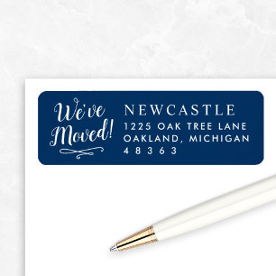 We've Moved Navy New Home Elegant Return Address