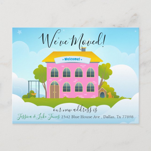 We've  Moved New Address Announcement House Home (Front)