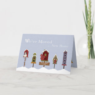 We've Moved / New Address Birdhouses & Snow Announcement