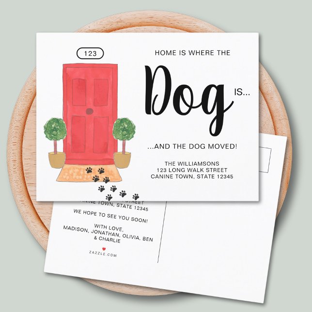 We've Moved New Address Dog Moving  Announcement Postcard (Creator Uploaded)
