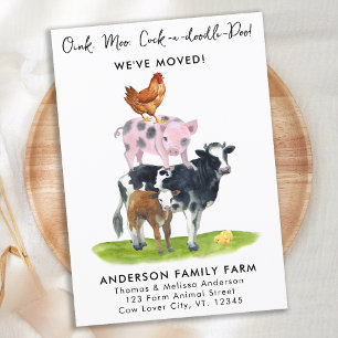 We've Moved New Address Modern Farm Animals Moving Announcement