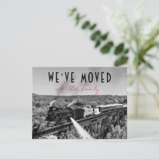  We've Moved New Address Moving Announcement B&W Postcard