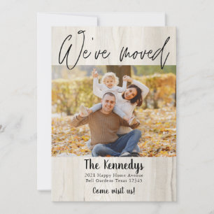 We've Moved New Address Rustic Wood Photo Moving Announcement