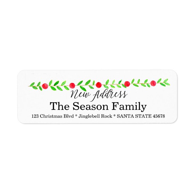 We've Moved/New Address , watercolor Christmas (Devant)