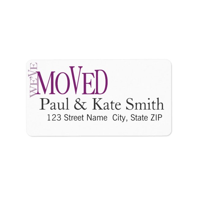 We've Moved! New Home Announcement Address Labels (Front)