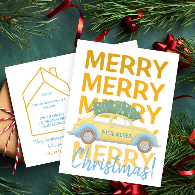 We've moved new home Christmas holiday moving Announcement Postcard (Creator Uploaded)