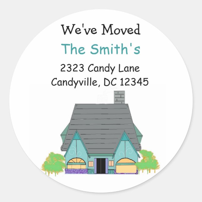 We've Moved New Home Classic Round Sticker (Front)