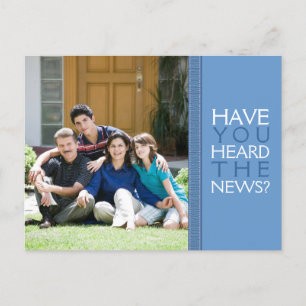 We've Moved! New Home Photo Postcard in Blue