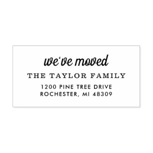 We've Moved New Home Return Address Rubber Stamp