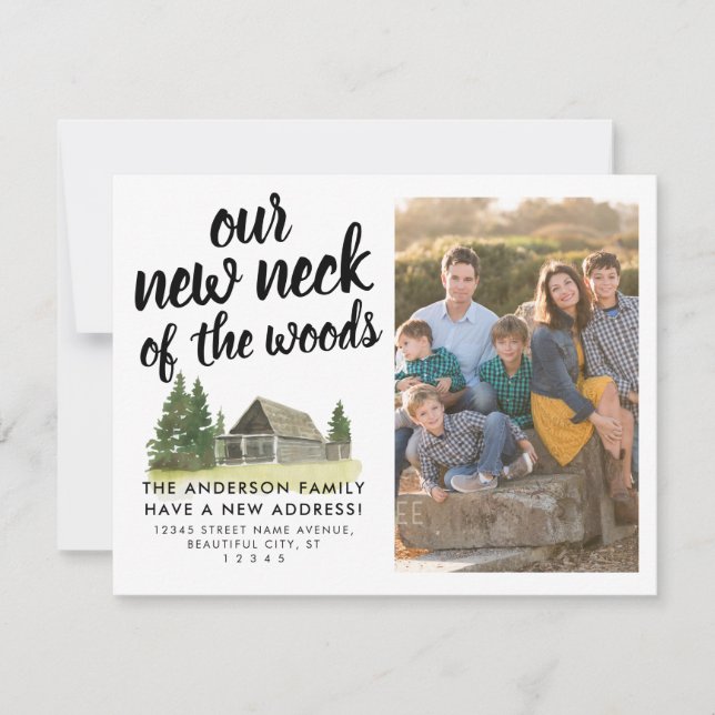 We've Moved New Neck of the Woods Photo Moving Announcement (Front)