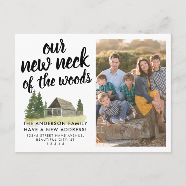 We've Moved New Neck of the Woods Photo Moving Announcement Postcard (Front)