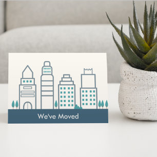 We've Moved New Office Simple Modern Skyline Announcement Postcard