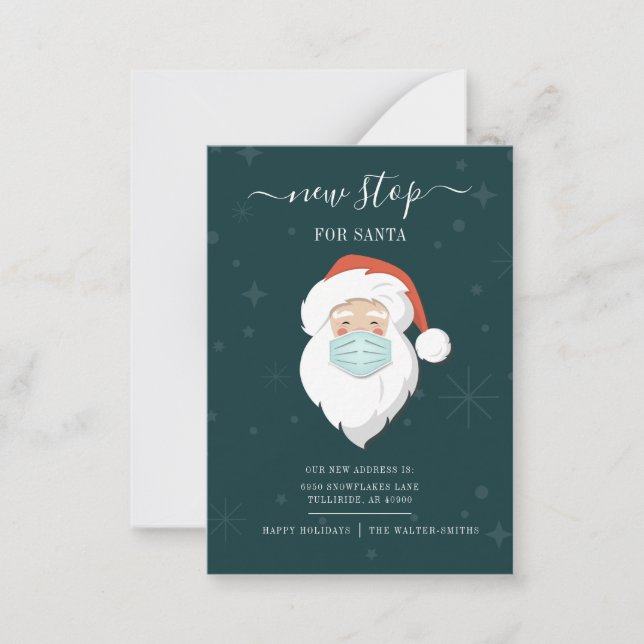 We've Moved New Stop for Santa Christmas Moving Card (Front)