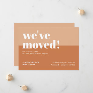 We've Moved! Orange & Peach Minimal Bold Type Announcement