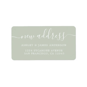 We've Moved Pastel Green New Address label