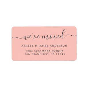 We've Moved Pastel Pink New Address label