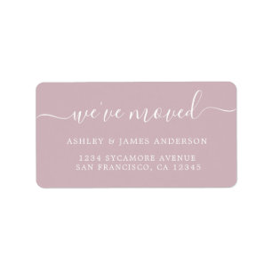 We've Moved Pastel Purple New Address label