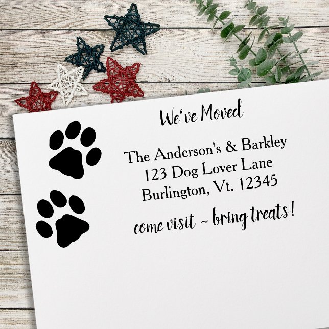 We've Moved Paw Print Moving Return Address Rubber Stamp (Creator Uploaded)