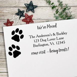 We've Moved Paw Print Moving Return Address Self-inking Stamp