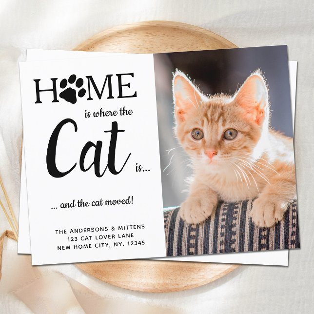 We've Moved Pet Photo New Address Cat Moving Announcement Postcard (Creator Uploaded)