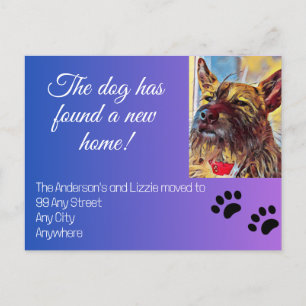 We've Moved Pet Photo New Address Notice Announcement Postcard